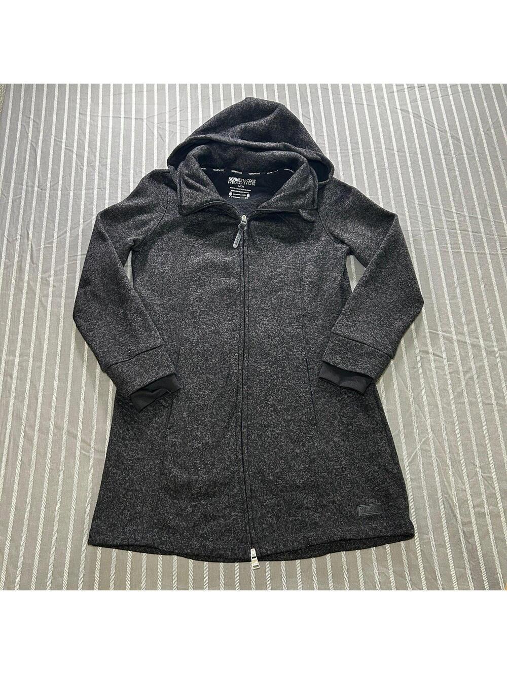 Kenneth Cole reaction lightweight double zipper jacket w/detachable hood Women S